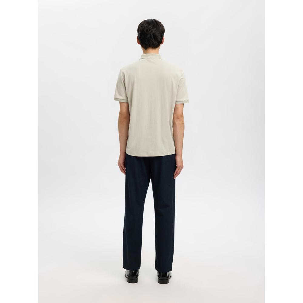 Selected Homme Men's Short Sleeve Half Zip Polo